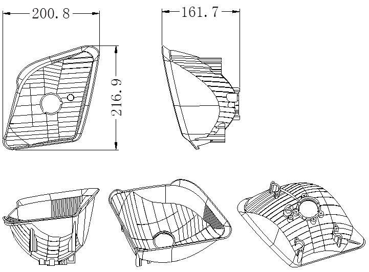 Figure 1 Parts of headlamp reflector